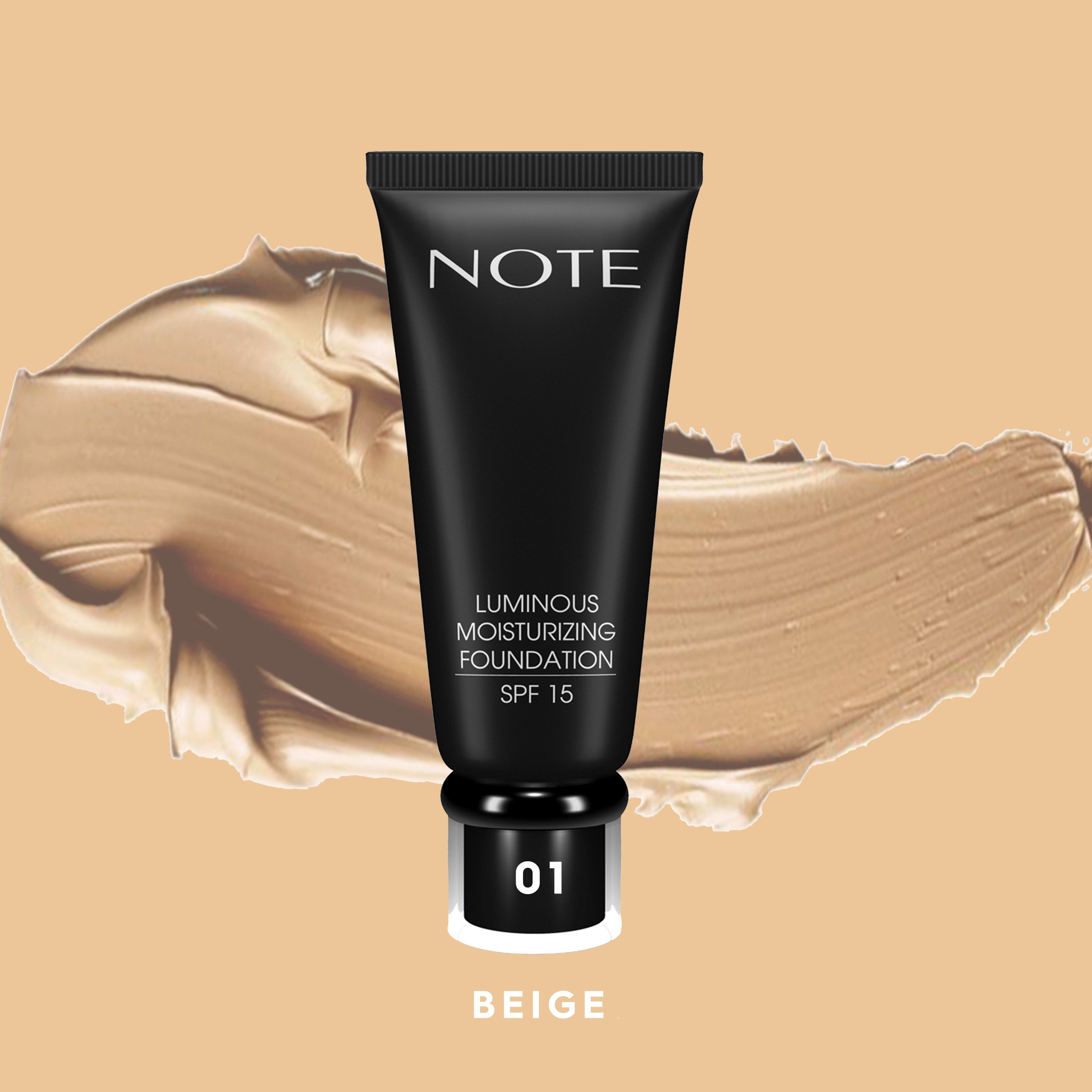 NOTE LUMINOUS MOISTURIZING FOUNDATION Halal Foundation, Vegan Foundation, Paraben Free Foundation, Cruelty Free Foundation,Moisturising Foundation, Natural, Dry Skin, SPF 15, Evens skin tone, Long Lasting