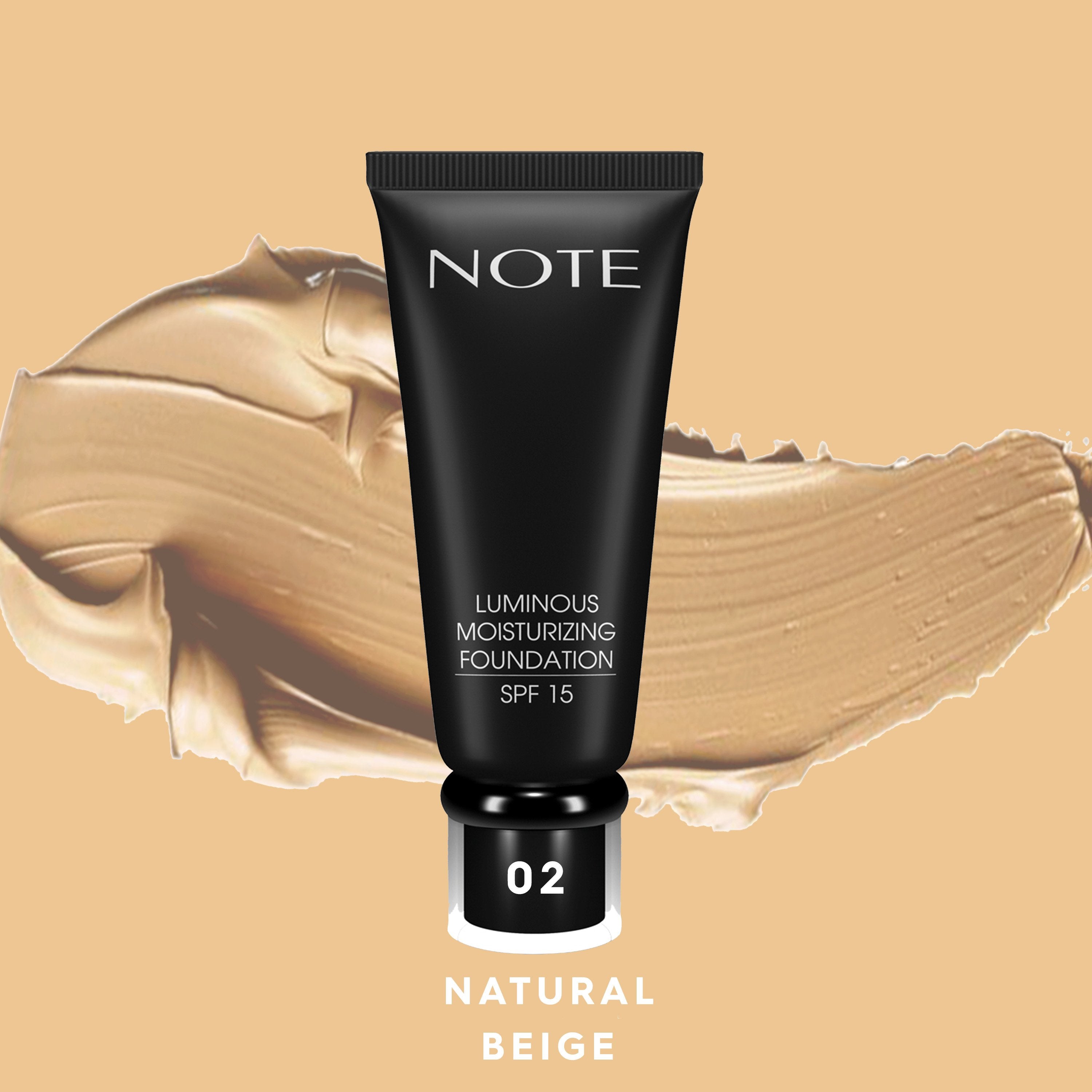 NOTE LUMINOUS MOISTURIZING FOUNDATION Halal Foundation, Vegan Foundation, Paraben Free Foundation, Cruelty Free Foundation,Moisturising Foundation, Natural, Dry Skin, SPF 15, Evens skin tone, Long Lasting