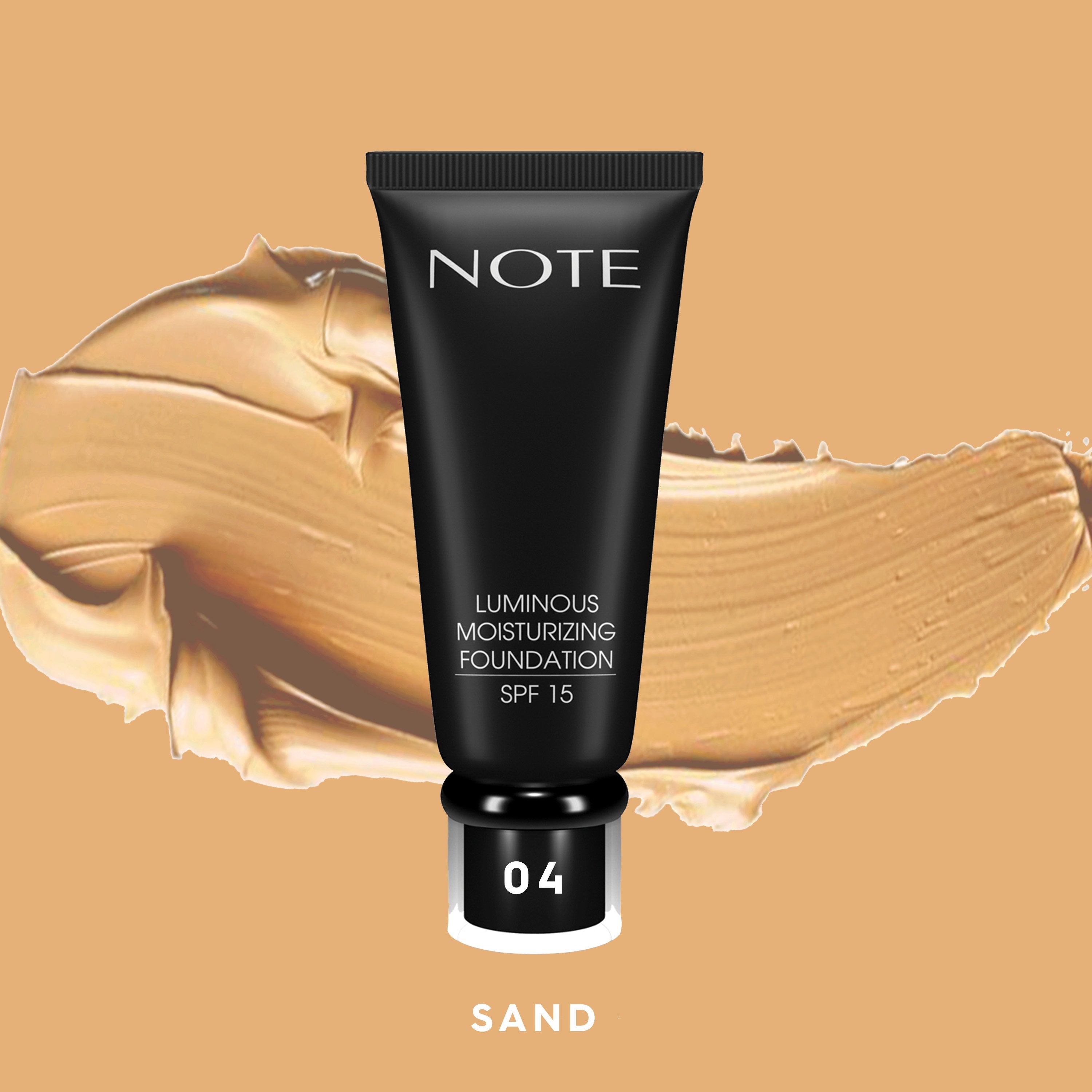 NOTE LUMINOUS MOISTURIZING FOUNDATION Halal Foundation, Vegan Foundation, Paraben Free Foundation, Cruelty Free Foundation,Moisturising Foundation, Natural, Dry Skin, SPF 15, Evens skin tone, Long Lasting