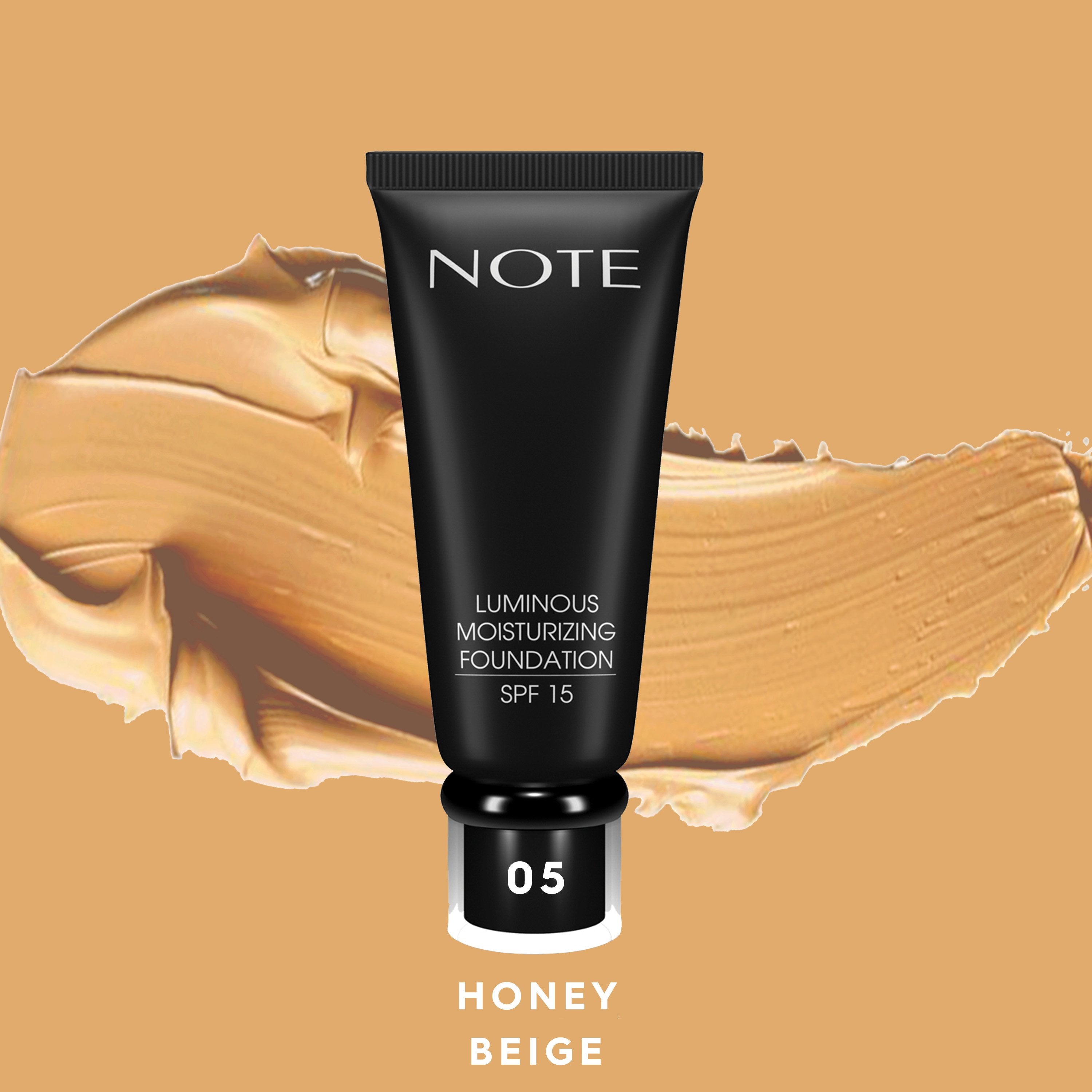 NOTE LUMINOUS MOISTURIZING FOUNDATION Halal Foundation, Vegan Foundation, Paraben Free Foundation, Cruelty Free Foundation,Moisturising Foundation, Natural, Dry Skin, SPF 15, Evens skin tone, Long Lasting