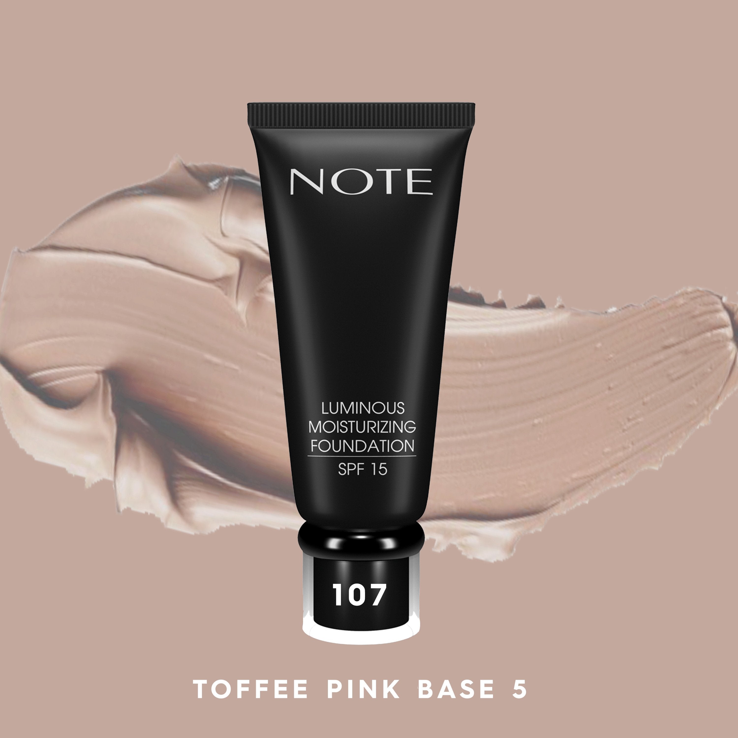 NOTE LUMINOUS MOISTURIZING FOUNDATION Halal Foundation, Vegan Foundation, Paraben Free Foundation, Cruelty Free Foundation,Moisturising Foundation, Natural, Dry Skin, SPF 15, Evens skin tone, Long Lasting